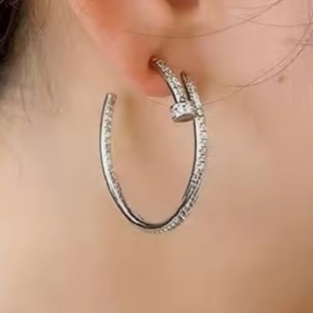 NEW Nail Hoop Earrings - Gold Or Silver